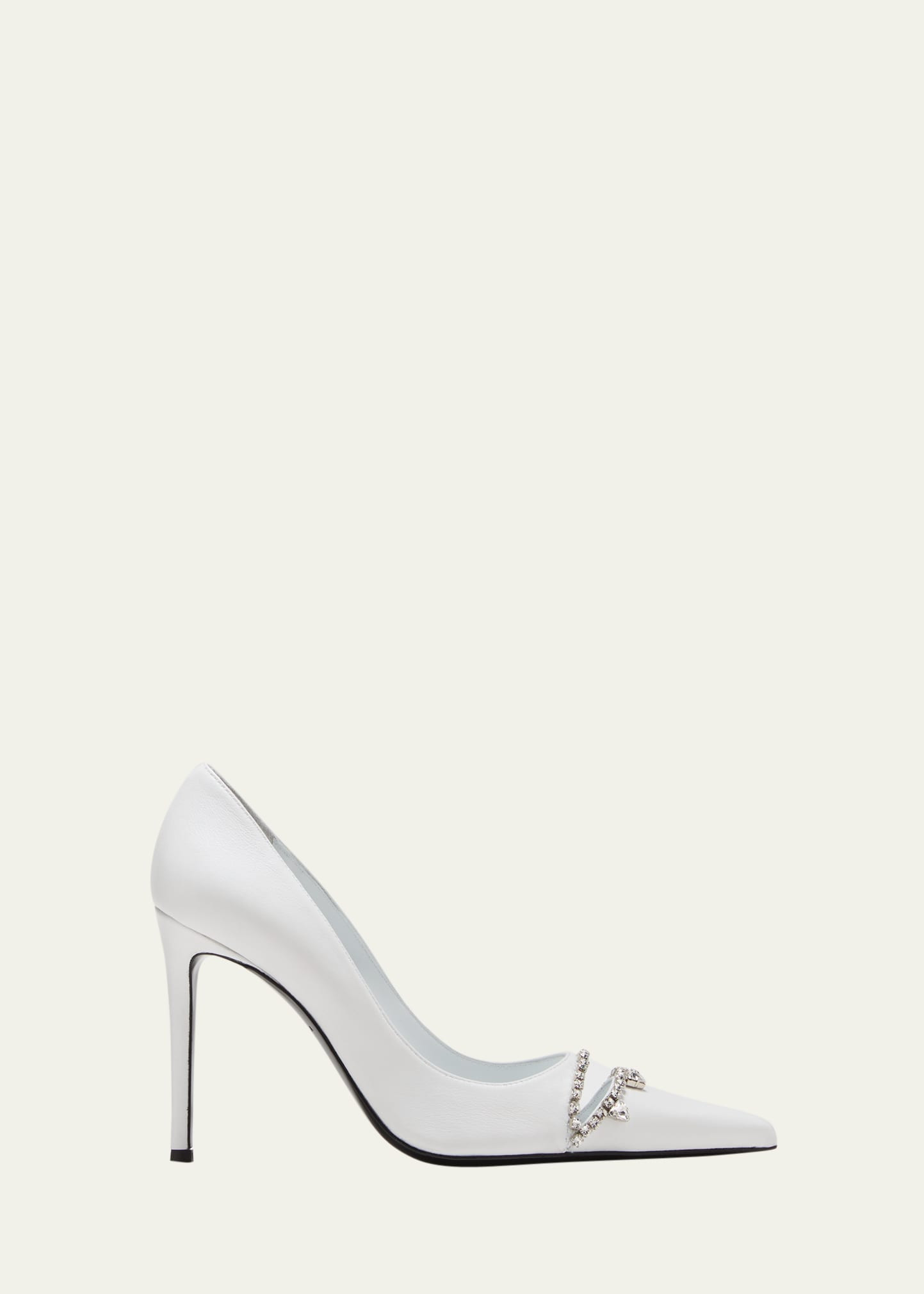 AREA Leather Crystal Cutout Stiletto Pumps | Bergdorf Goodman