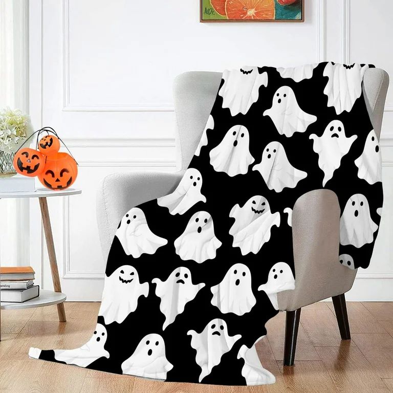 Cute Adorable Ghost Halloween Printed Blanket, Super Soft Blanket Throw Warm Blankets for Picnic ... | Walmart (US)