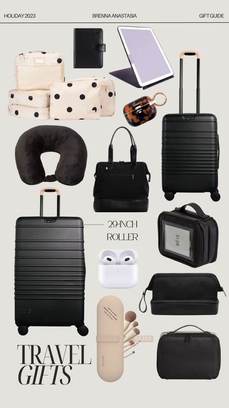 Holiday travel gifts! Some of my favorite travel gift ideas. This Béis roller bag and carry-on suitcase are essential for any vacation! I also love my Weekender bag for weekend trips. A few other gift ideas are these noise cancelling AirPods, packing cubes, and a comfy neck pillow! 

#LTKtravel #LTKGiftGuide #LTKHoliday