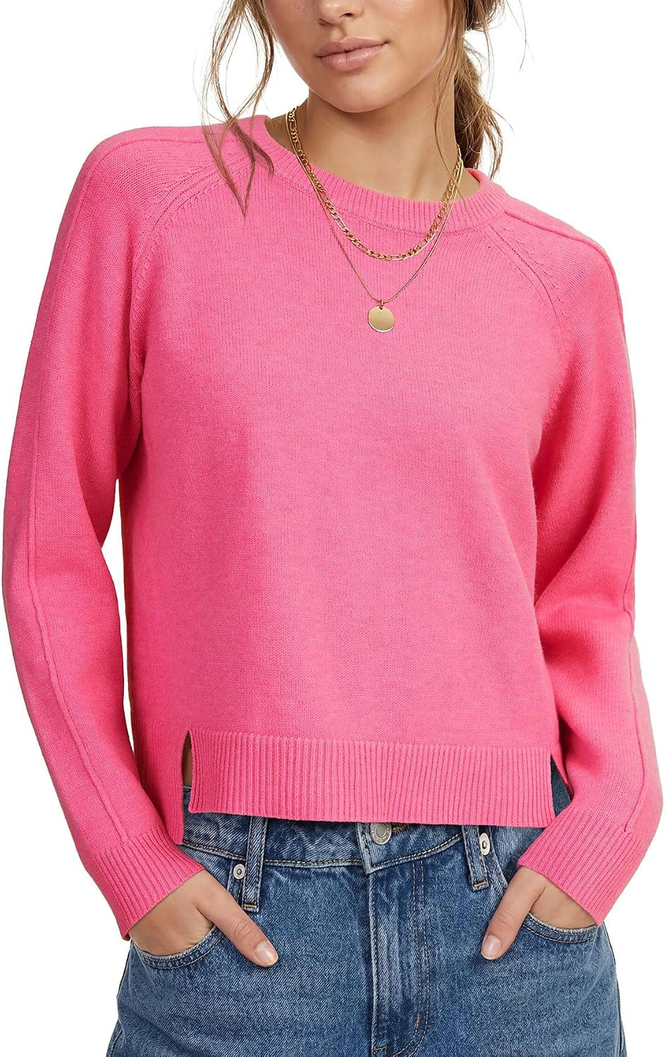 Women's Round Neck Lightweight Sweater | Amazon (US)