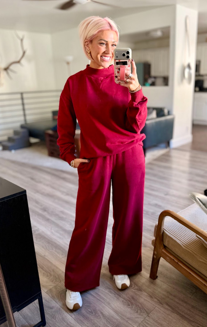 Loving this comfy cozy set! The color is gorgeous and it's so easy to throw on! Set: Medium // Shoes: TTS  

 #LTKootd #LTKSeasonal #LTKSaleAlert