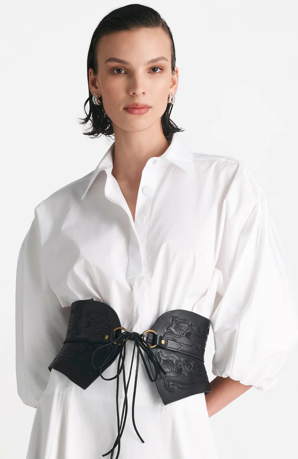 Leather Hand Tooled Belt | Lela Rose