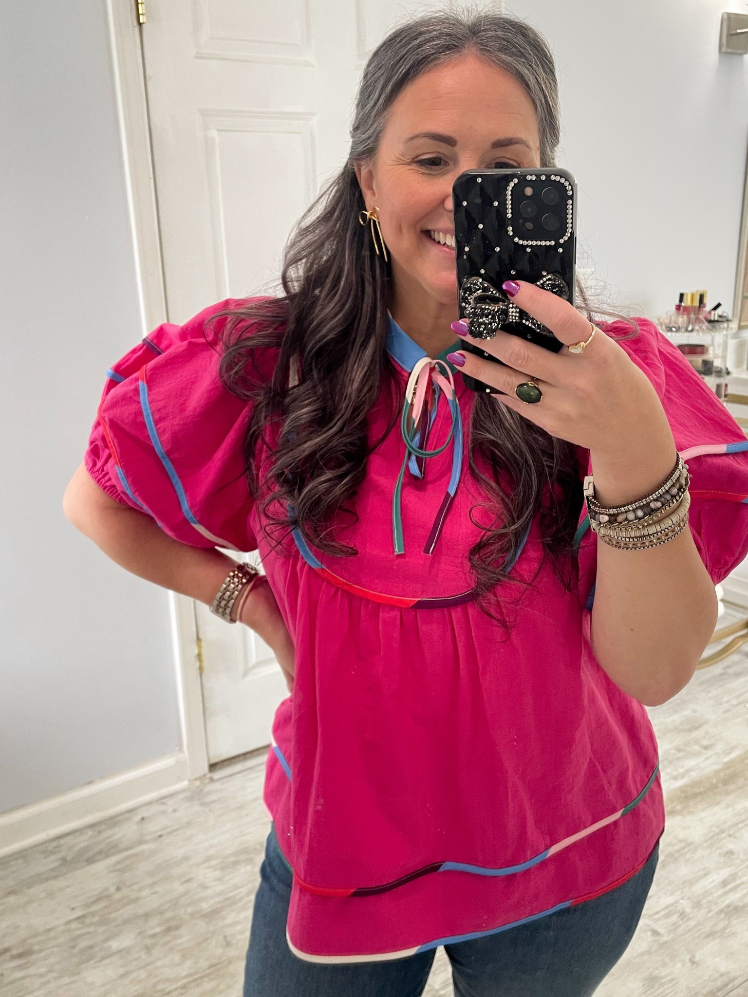 Cute summer top with balloon sleeves and colorful piping💖

#LTKFindsUnder50 #LTKOver40 #LTKPetite