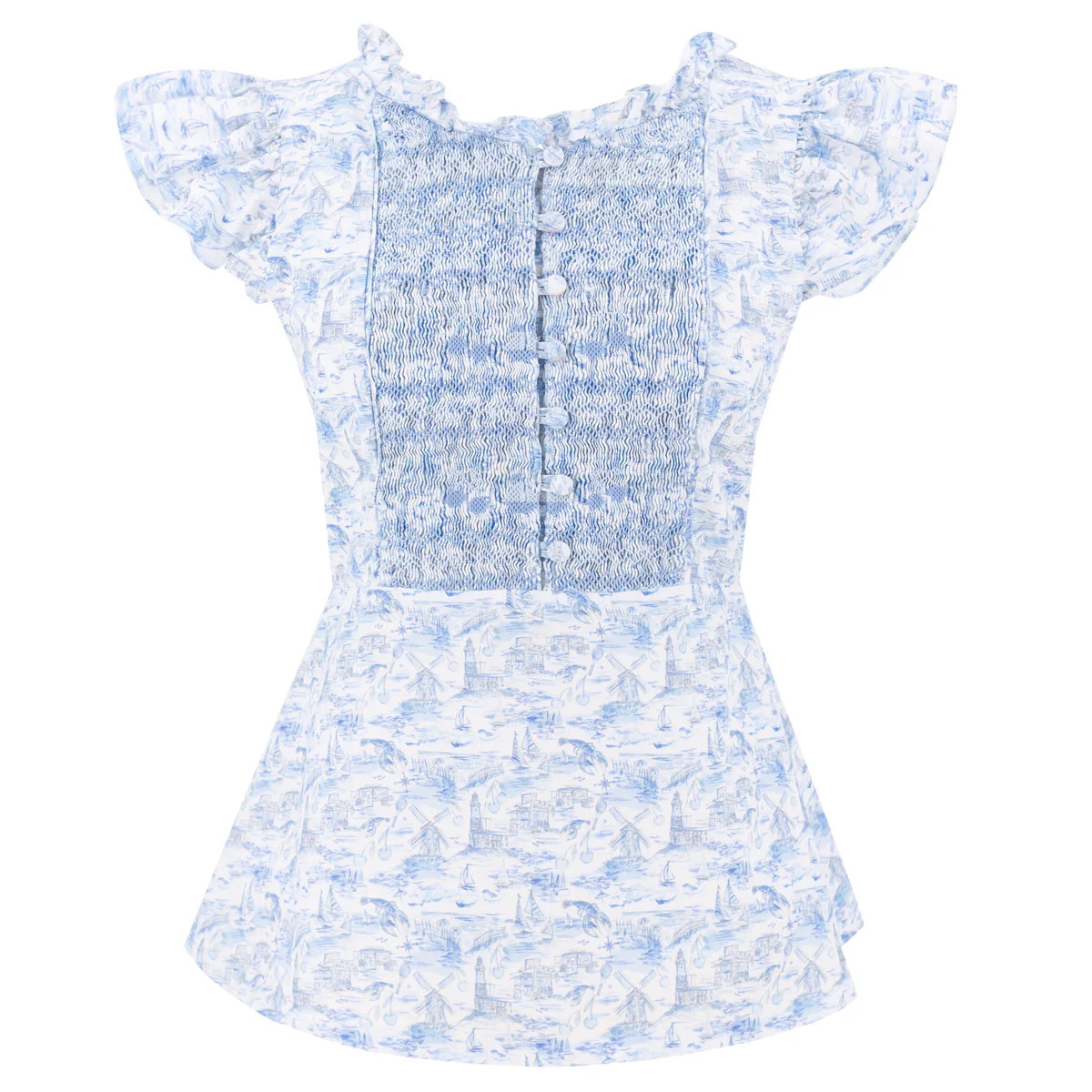 Flounce Blouse | Hamptons Print | Dondolo