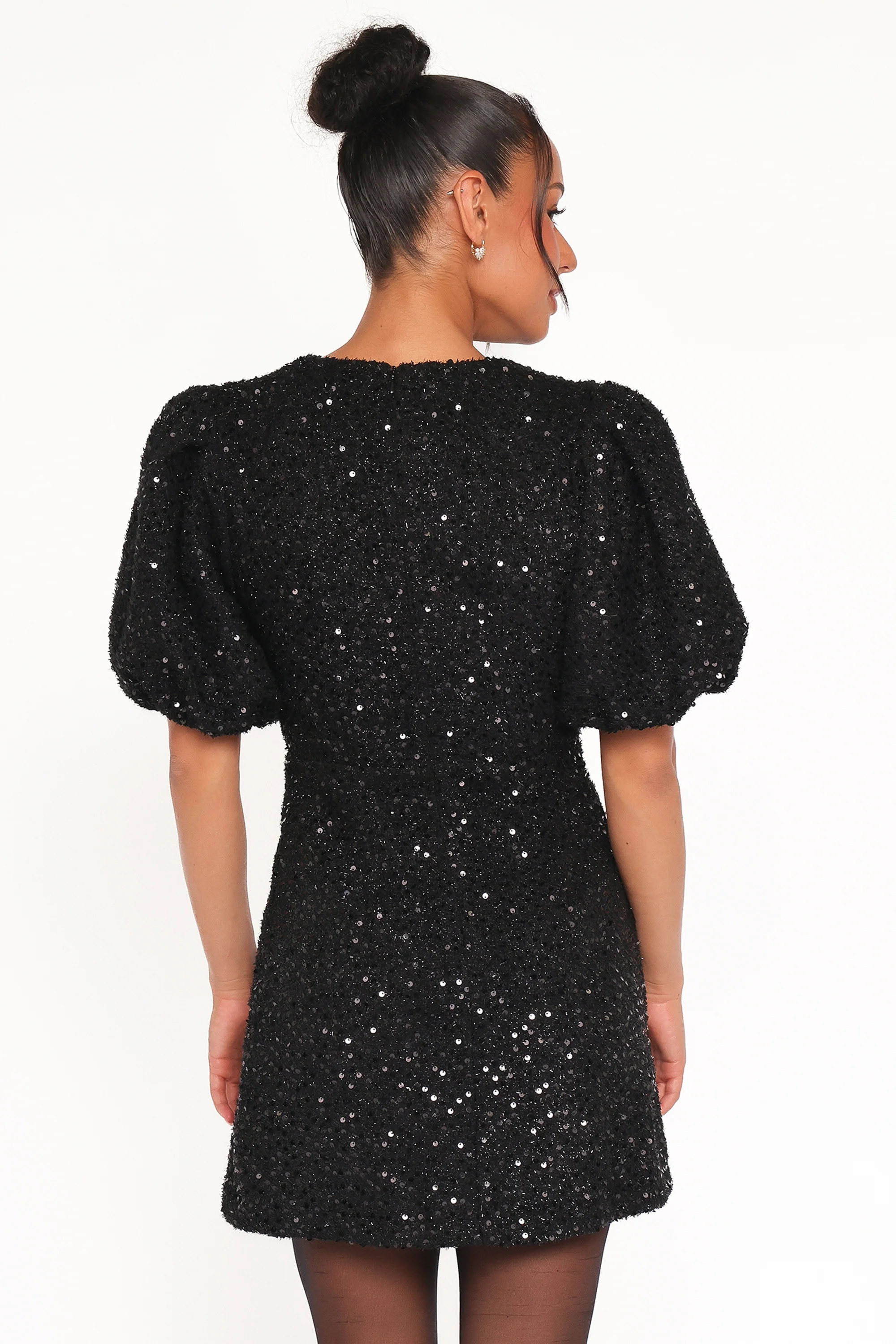 Natasha Boucle Mini Dress - Black | Petal & Pup (US)