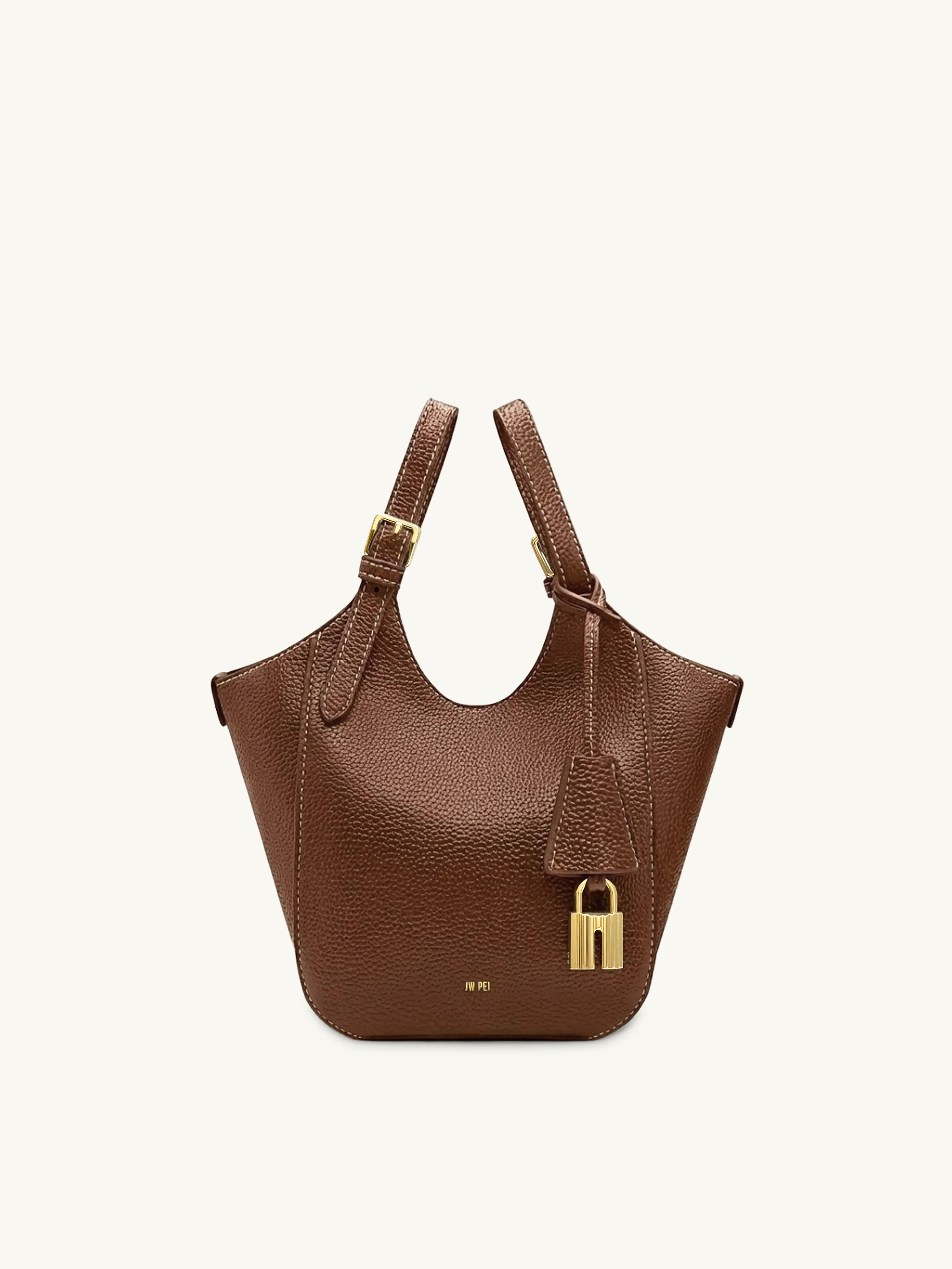 Ines Padlock Tote Bag - Chocolate Brown | JW PEI US