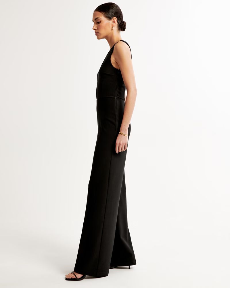 Plunge Crepe Jumpsuit | Abercrombie & Fitch (US)