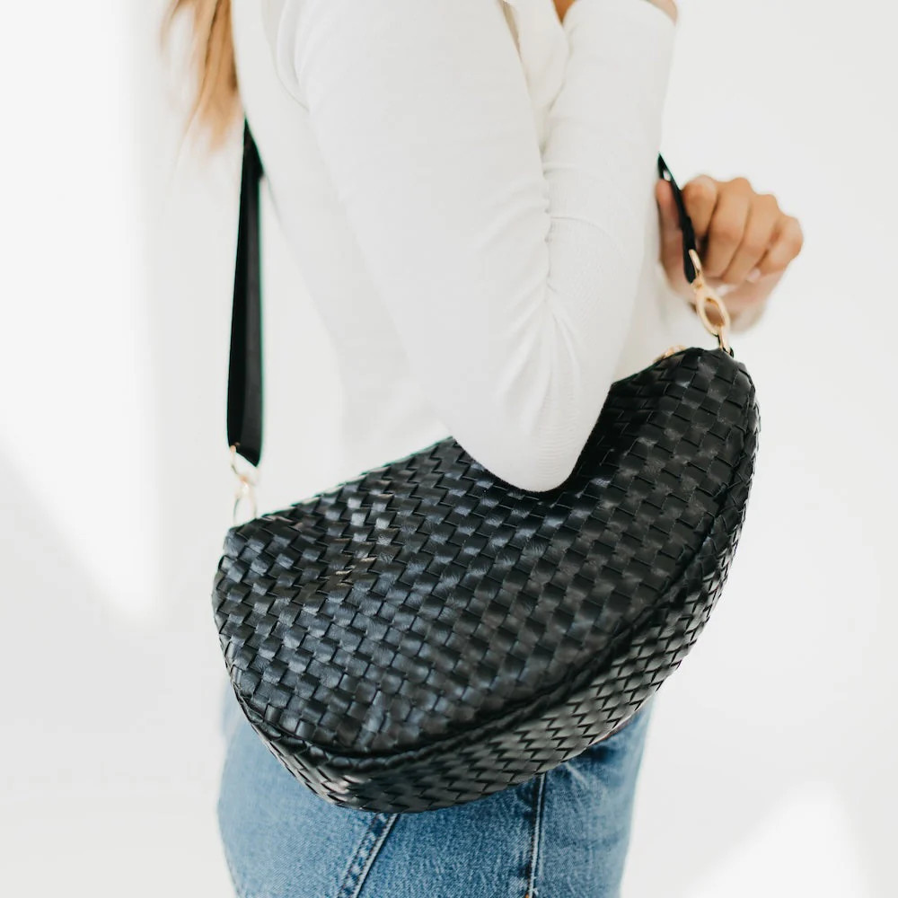 Romee Woven Saddle Bag Black | Pretty Simple