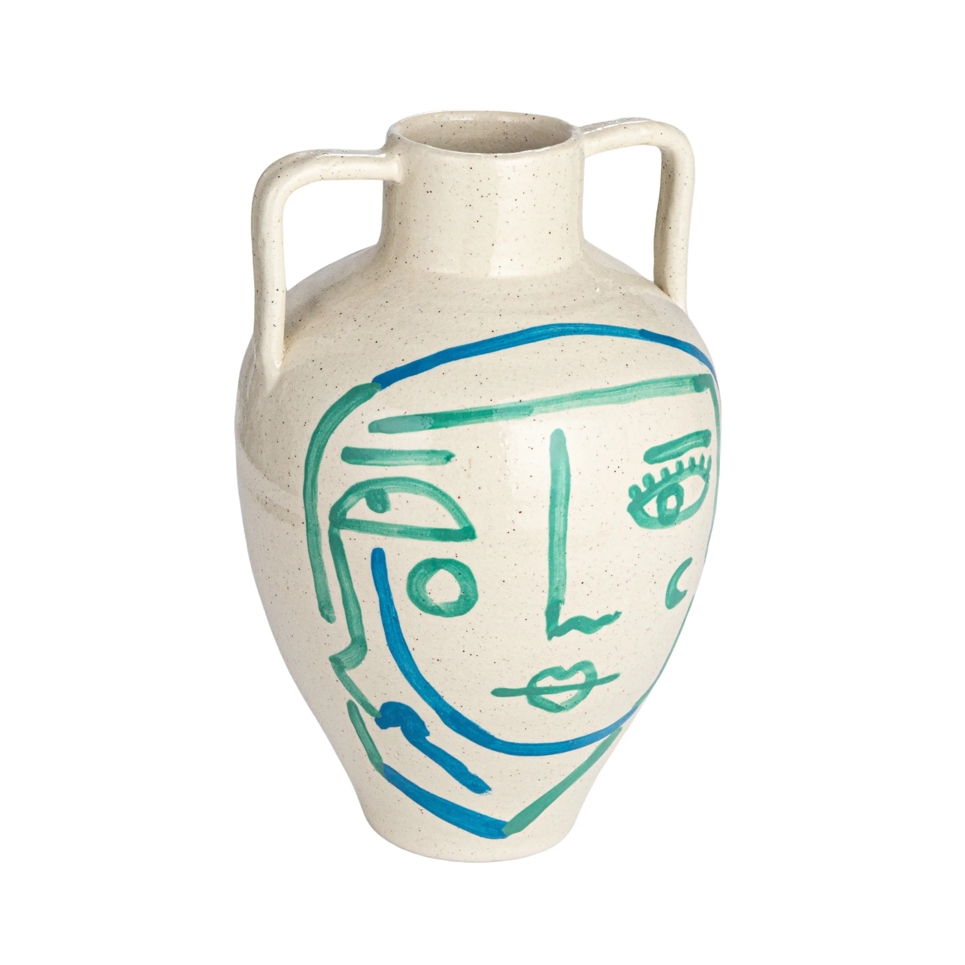 Hand-Painted Terra-cotta Vase with Abstract Face and Crackle Glaze | Nordstrom | Nordstrom