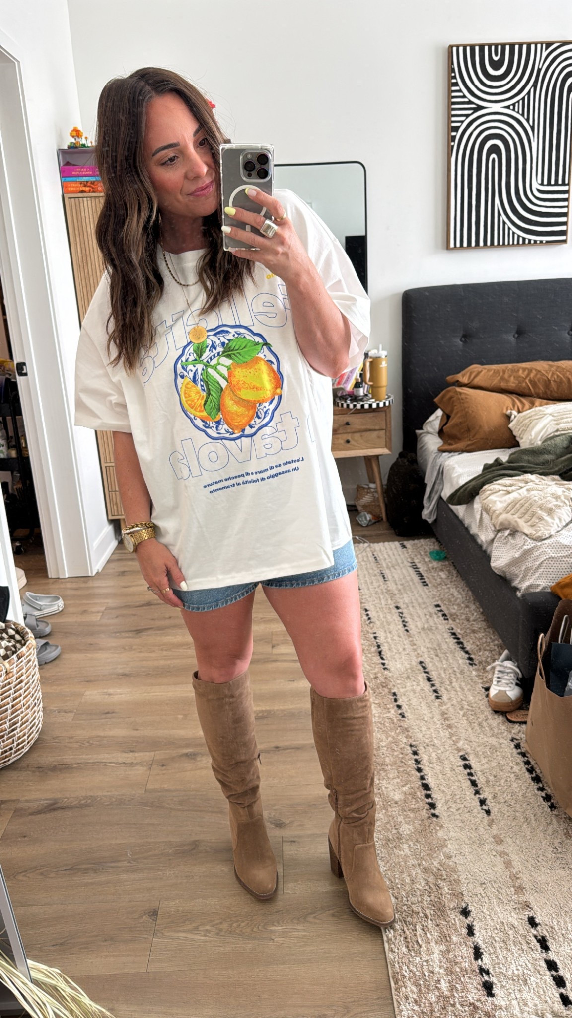 Cute summer fit for so many occasions! Size up in tee for oversized look. Wearing an XL  

#LTKFindsUnder50 #LTKMidsize #LTKSummerEdit
