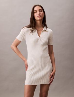 Cotton Rib Polo Mini Dress | Calvin Klein | Calvin Klein (US)