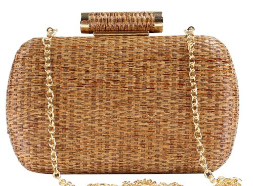 Coffee Straw Clutch Purse for Women Wedding Hand-Woved Evening Straw Handbag Party Wedding Summer Beach Bag | Amazon (US)