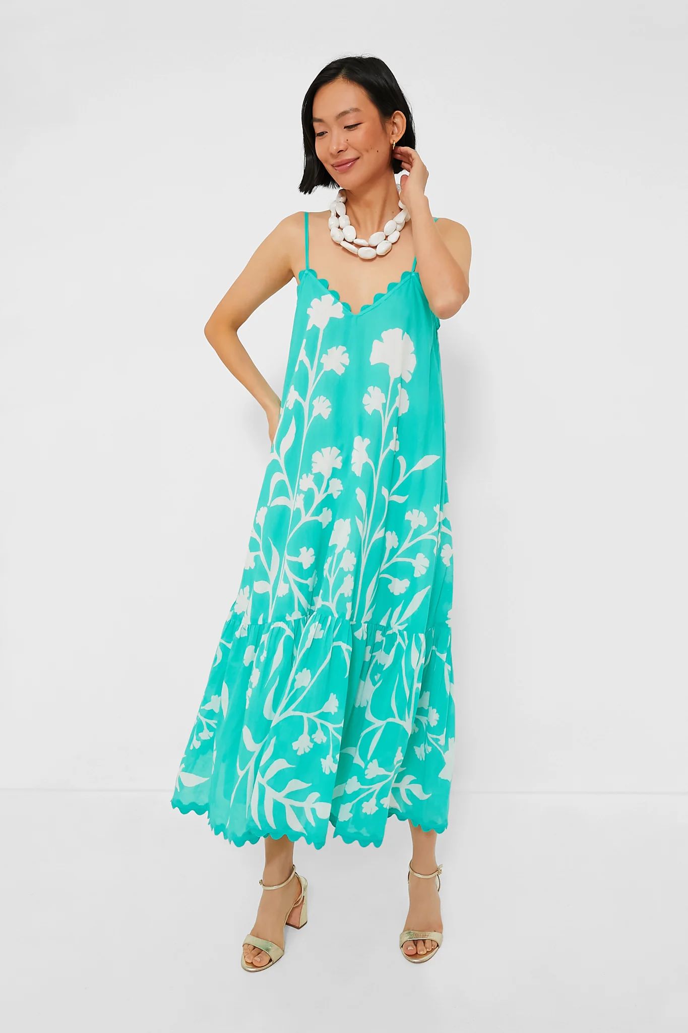 Jade V-Neck Midi Dress in Majorelle Print | Tuckernuck (US)