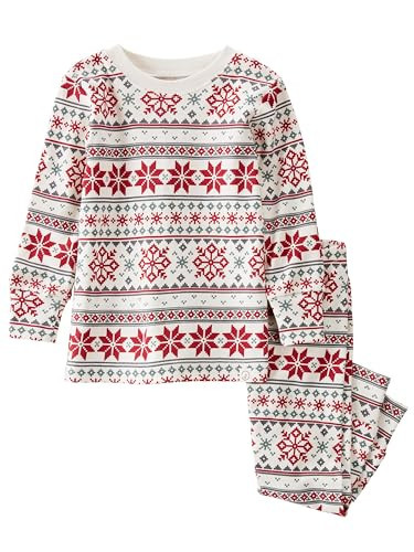 little planet by carter's Baby 2-Piece Pajamas Made with Organic Cotton, Fairisle Red, 24M | Amazon (US)