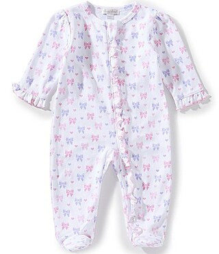 Kissy Kissy Baby Girls Billowy Bows Print Zipper Footie Coverall - 0/3 Months | Dillard's