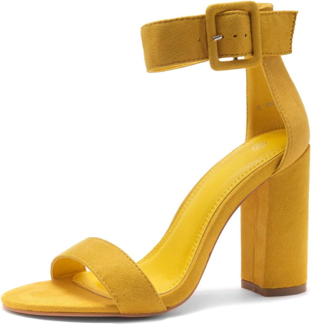 Herstyle Rumors Women's Fashion Chunky Heel Sandal Open Toe Wedding Pumps with Buckle Ankle Strap... | Amazon (US)