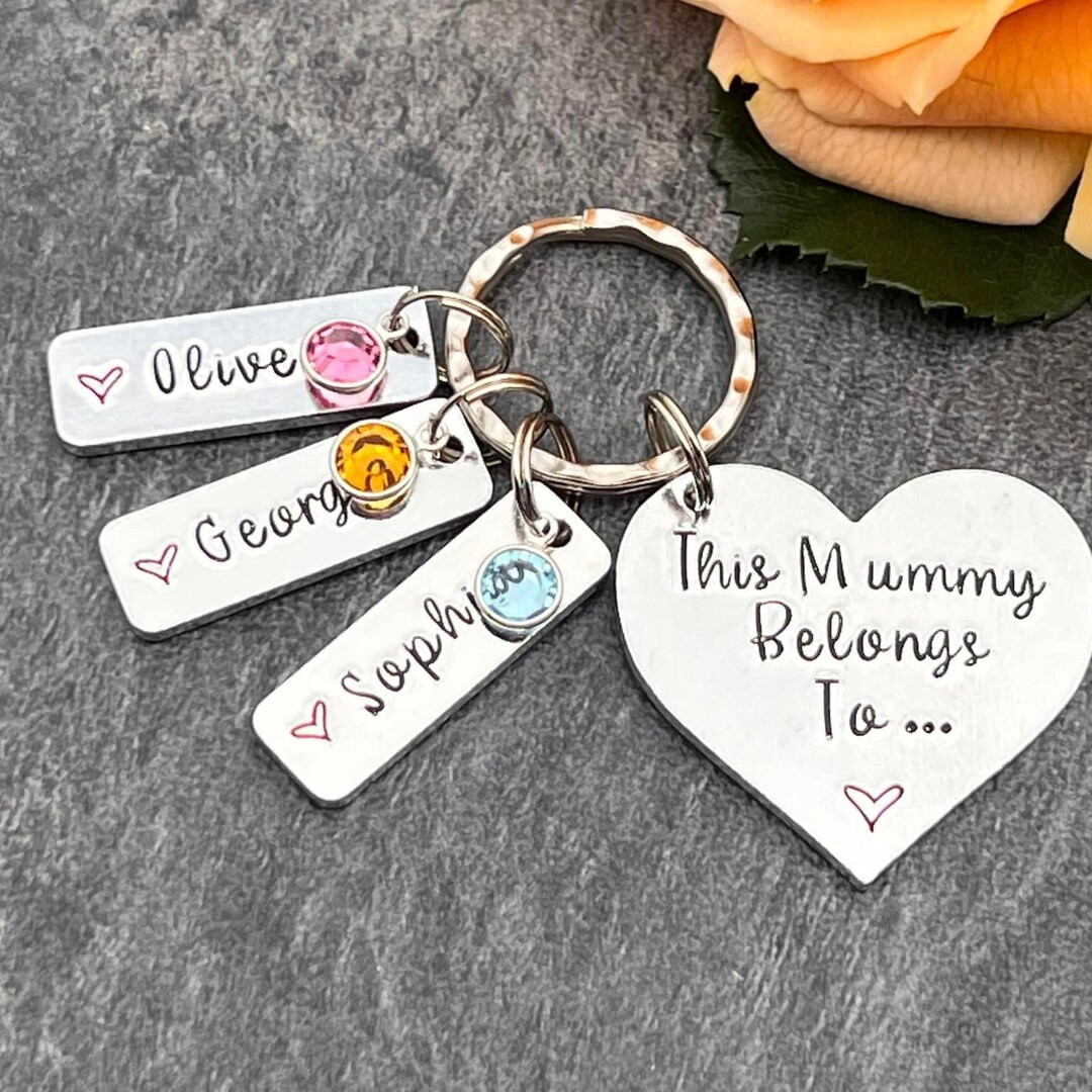 Mummy Keyring With Birthstones, Personalised Gift for Mum, Stepmum, This Mummy Belongs To, Mother... | Etsy (US)