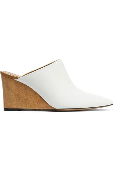 The Row - Flora Leather Mules - White | NET-A-PORTER (US)