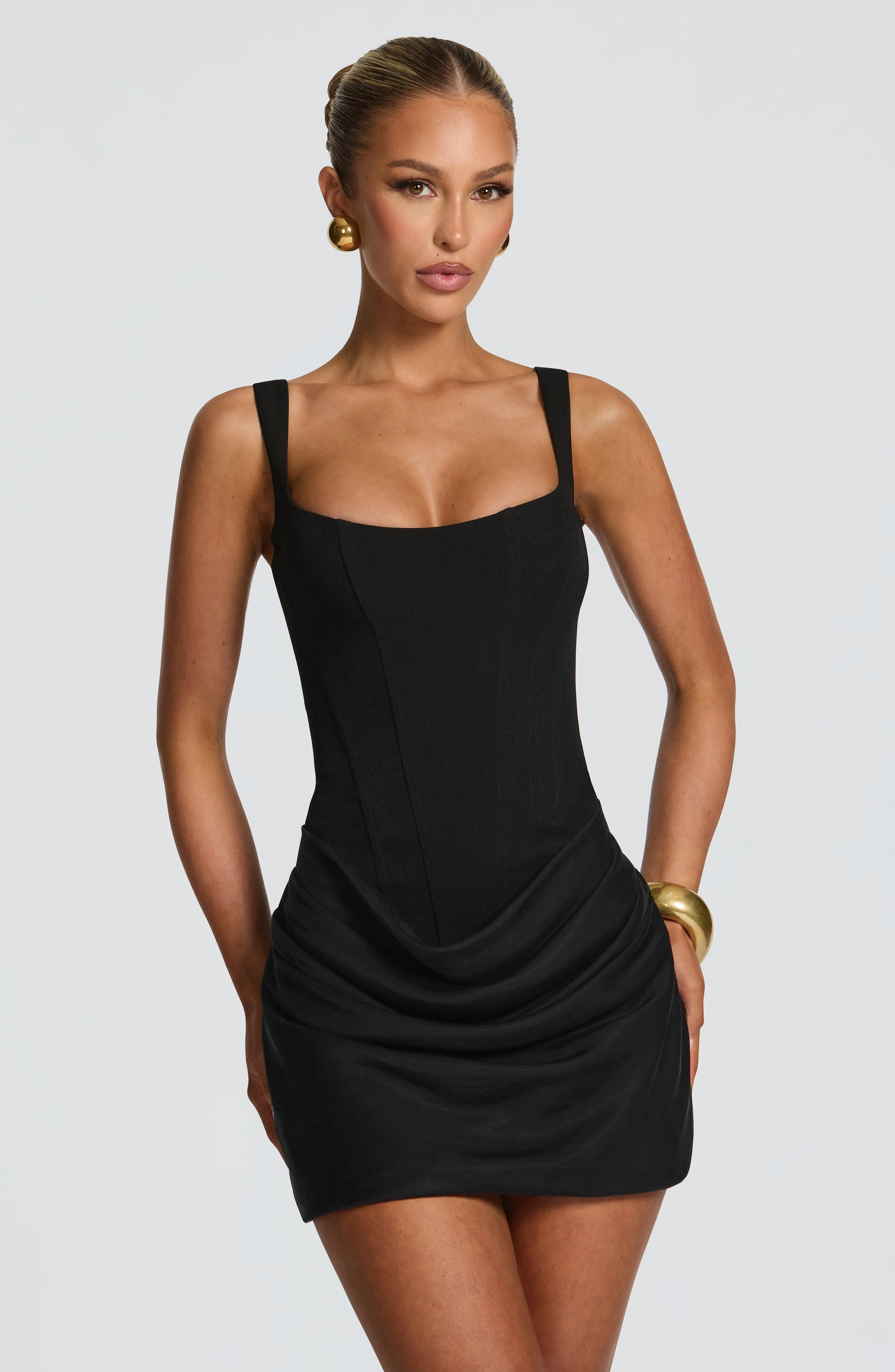 Cornelia Mini Dress - Black | Babyboo (global)
