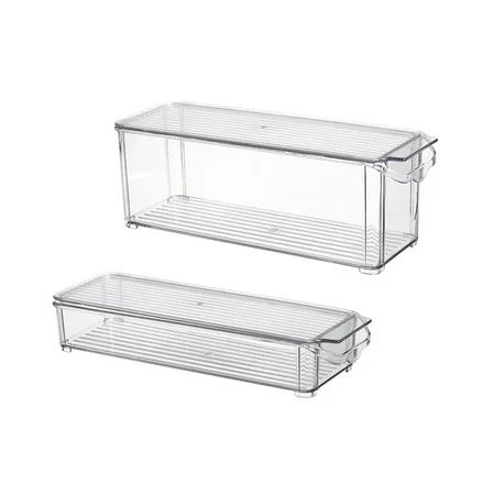 Storage case2 Pack - Acrylic Food Container Bin with Lid and Handle for Kitchen Pantry Cabinet Fr | Walmart (US)