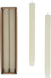 Creative Co-Op Unscented Hobnail Taper Box, Set of 2, Cream Candles, 1" L x 1" W x 10" H | Amazon (US)