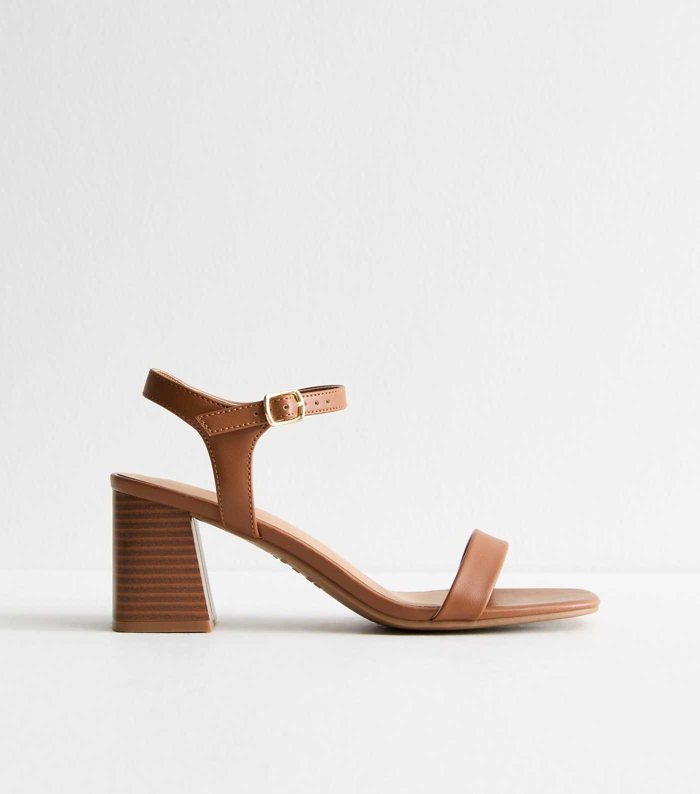 Tan Brown Faux Leather Block Heel Sandals | New Look | New Look (UK)