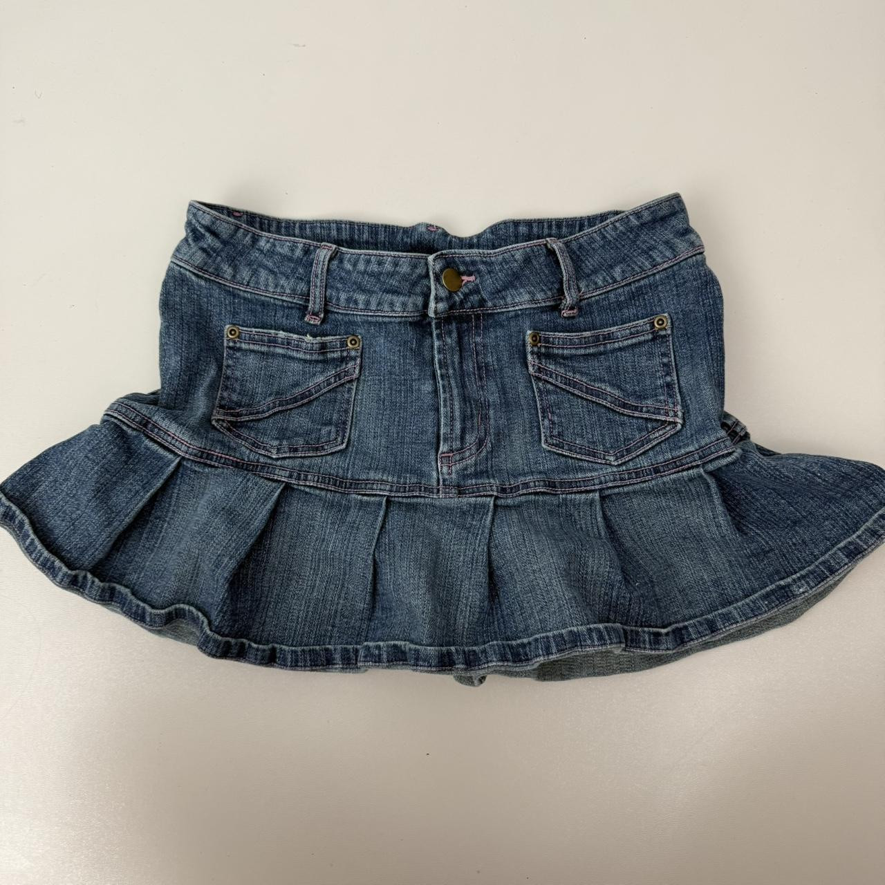 Denim mini skirt

Decoded vintage y2k alt coquette... | Depop US