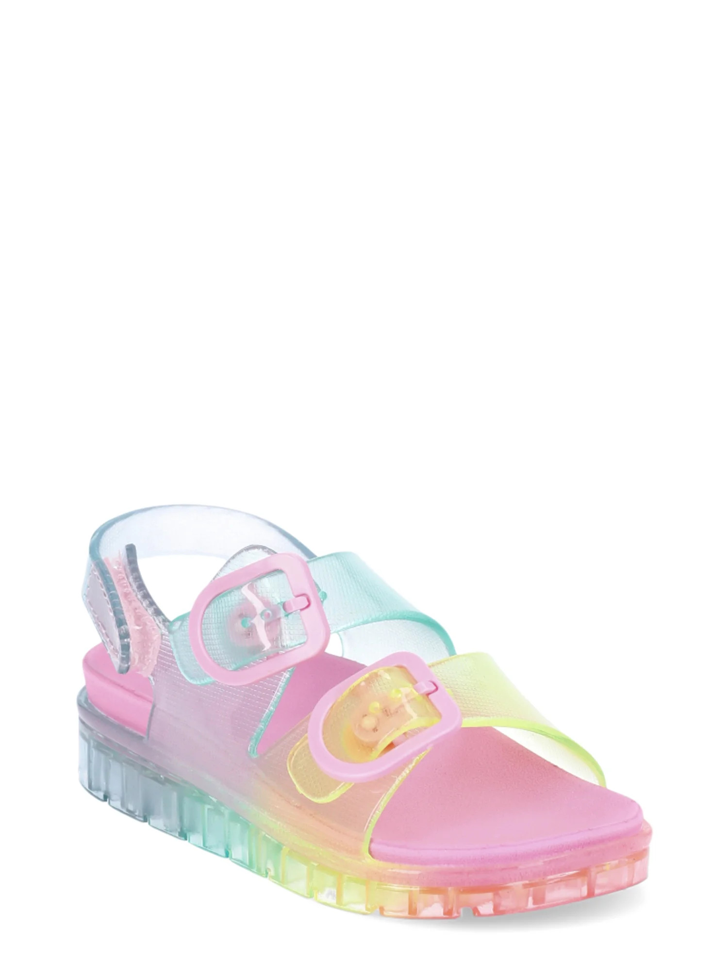 Wonder Nation Toddler Girl Two Buckle Jelly Sandals - Walmart.com | Walmart (US)