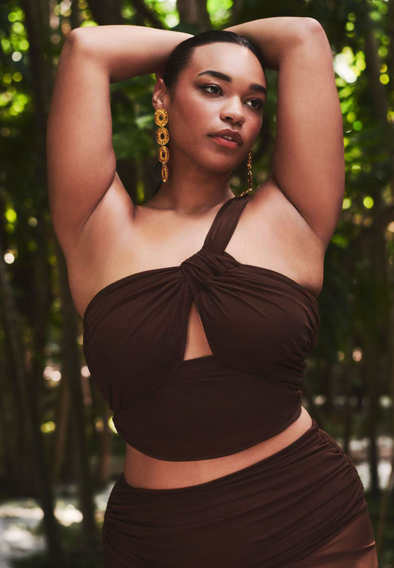 One Shoulder Ruched Tankini Top | Eloquii