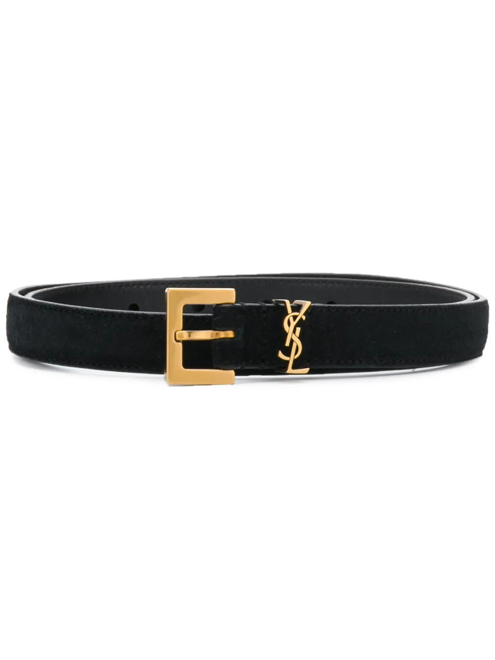 Saint Laurent Logo Plaque Buckle Belt - Farfetch | Farfetch Global