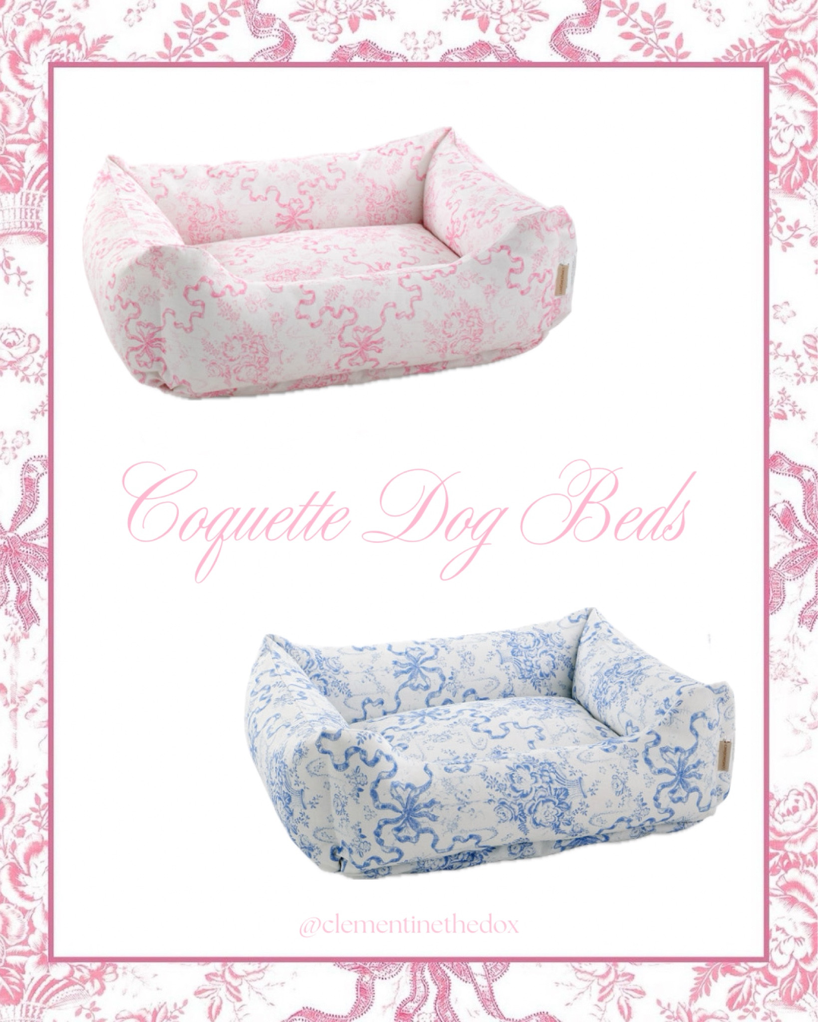 Coquette dog beds! 🎀🐩 We’re obsessed and ordered the pink one! These dog beds sold out last time!


Dogs, coquette dog, coquette aesthetic, bows, bow, toile, florals, pink, blue, dog fashion, dog accessories, dog bed, pets, new puppy, animals, love shack fancy, lsf, girly style, dog gifts, dog mom, baby pink, baby blue, luxury dog bed, love shack fancy dog bed, pet bed, cats, cat bed, home decor, home, shabby chic, #pets #dogbed #loveshackfancy #coquette #bows #dogs #puppy

#LTKhome #LTKGiftGuide #LTKfamily