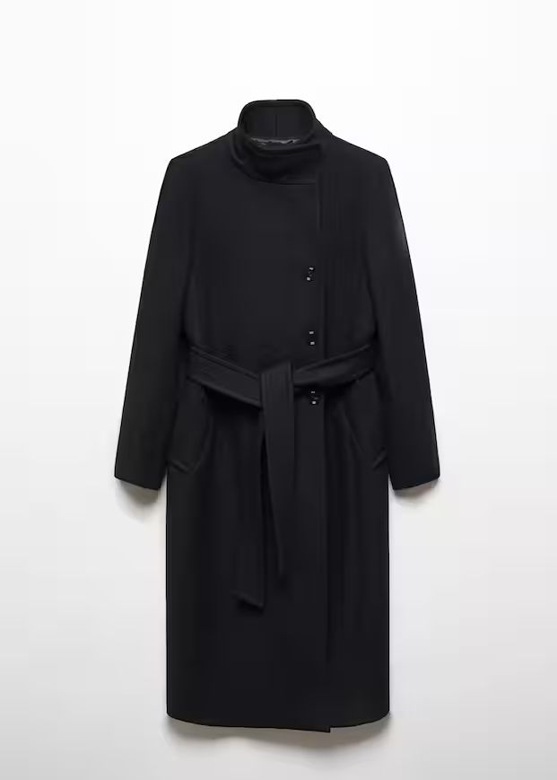 Belted manteco wool coat -  Women | Mango United Kingdom | MANGO (UK)
