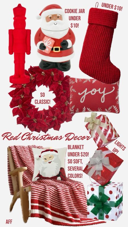 Red Christmas Decor finds at Walmart! Starting at just $5! The velvet nutcracker is 2 feet tall, and I can’t believe that stocking is under $10! The cookie jar is also under $10 and would be so cute to fill with sweets and gift for Christmas. My other fave is the striped red blanket…feel like barefoot dreams but it’s under $20! Comes in several colors.
……………….
velvet nutcracker, velvet Christmas decor, suede nutcracker, Christmas cookie jar, Santa cookie jar, gingerbread cookie jar, red stocking, stocking under $10, fur stocking, faux fur stocking, best stockings under $20, best stockings under $10, Christmas decor under $10, Christmas decorations under $20, christmas pillow under $20, Santa pillow, light up packages, light up gift boxes, lighted chrismtad decorations, poinsettia wreath, living room Christmas decor, christmas wreath under $20, winter wreath, holiday decor, holiday decorations, walmart christmas decor, walmart new arrivals, Christmas gift under $20, Christmas gift under $10, teacher gift under $10, teacher gift under $20, hostess gift, Christmas candle, Christmas tree candle, Christmas mugs 

#LTKhome #LTKHoliday #LTKfamily