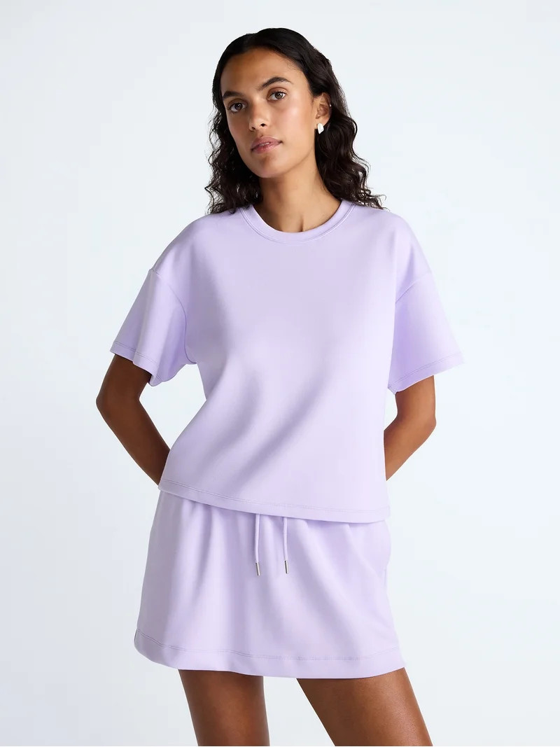 Scoop Women's and Women's Plus Scubaknit Tee with Short Sleeves, Sizes XS-4X | Walmart (US)