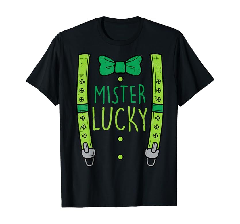 Mister Lucky Suspenders St Patricks Day Boys Kids Toddlers T-Shirt | Amazon (US)