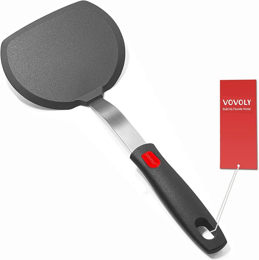 Silicone Pancake Spatula Turner with Lengthened Handle, Heat Resistant Cooking Spatulas for Nonst... | Amazon (US)