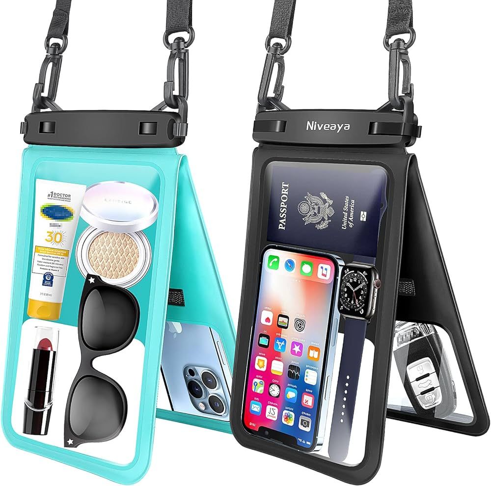 Niveaya [Up to 10.5" Large Floating Waterproof Phone Pouch - 2 Pack, Double Space Waterproof Phon... | Amazon (US)