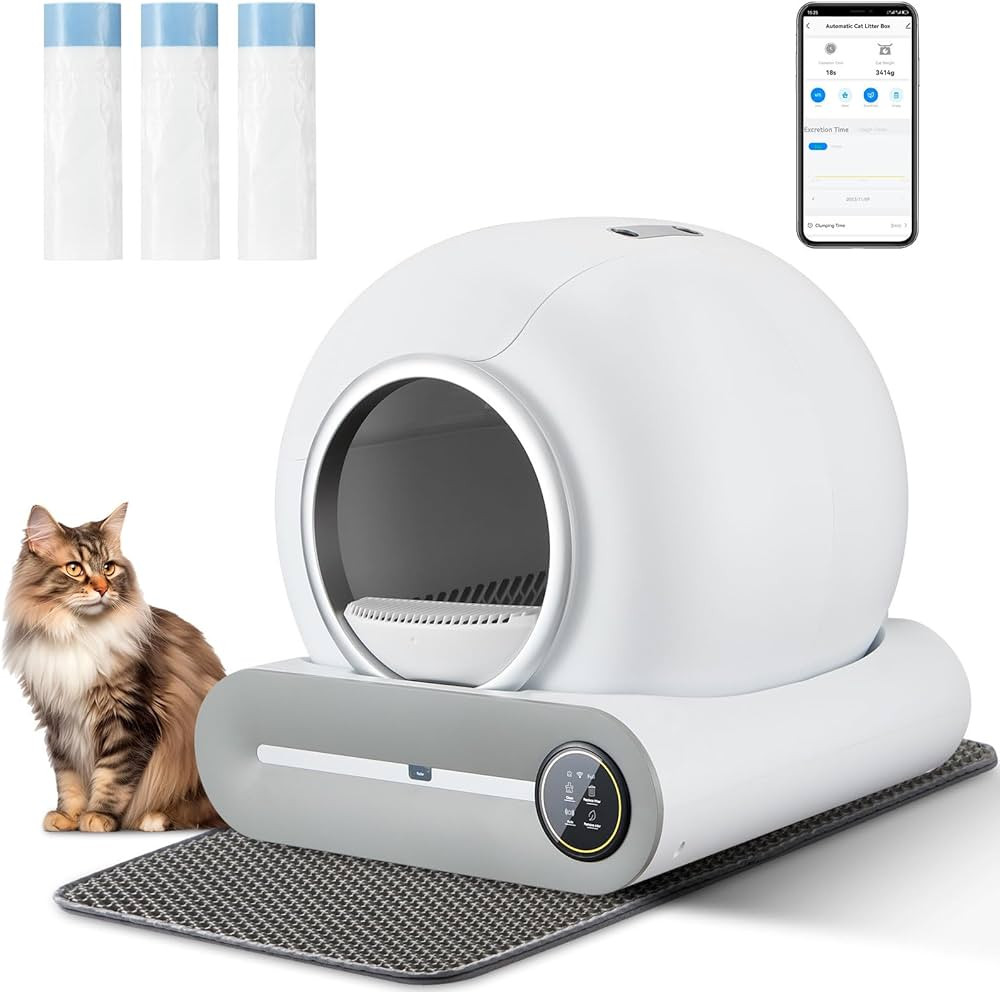 DOVSCA Self Cleaning Cat Litter Box with Mat & Baffle Plate, 65L+9L Large Capacity, Smart Automat... | Amazon (US)