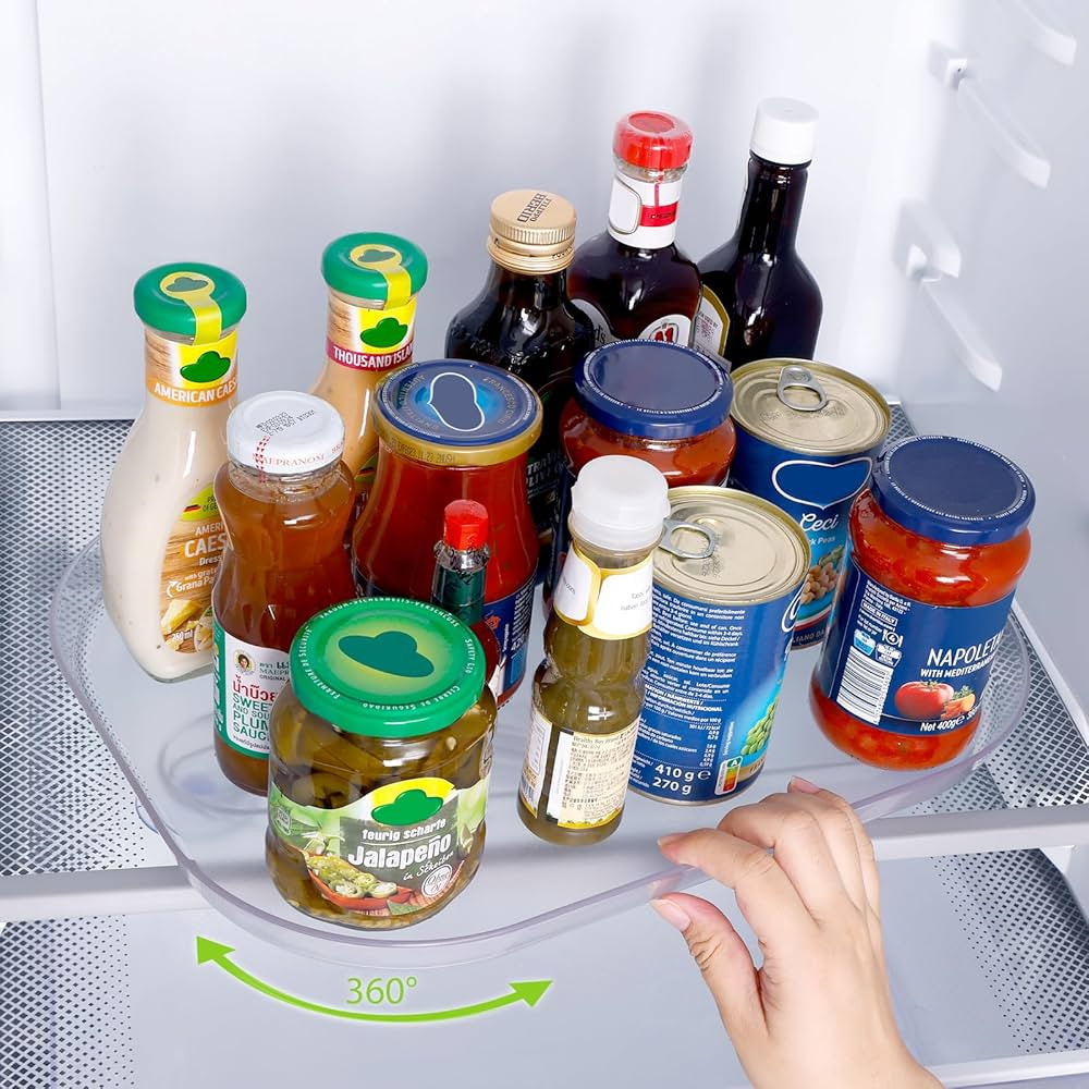 VANZAVANZU Lazy Susan for Refrigerator, 360° Rotating Turntable Lazy Susan Organizer, ABS Plasti... | Amazon (US)