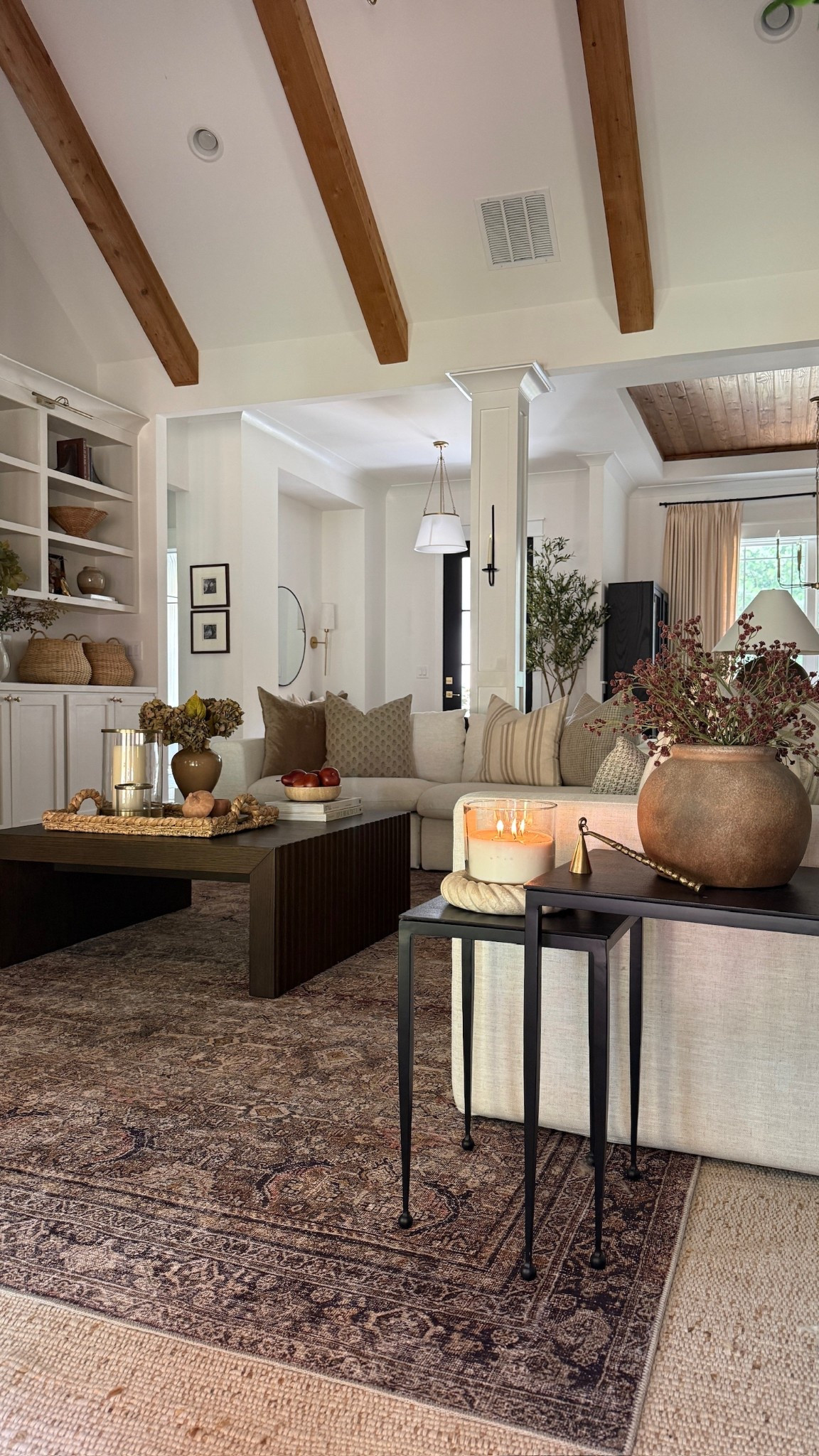 Cozy classic fall living room🤎 Our rug and these pillows are some of my favorite details in this space, the warm tones are so inviting!

#LTKSeasonal #LTKHome #LTKFindsUnder50