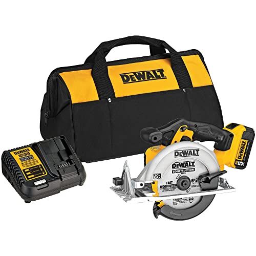 DEWALT 20V MAX 6-1/2-Inch Circular Saw Kit, with 5.0-Ah Battery and Charger (DCS391P1) | Amazon (US)