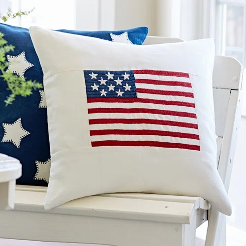 Flag Americana Linen Throw Pillow | Wayfair North America