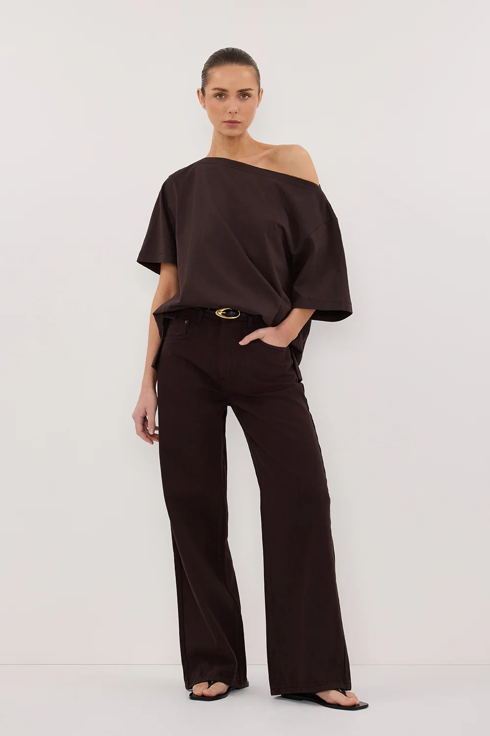 REAGAN 2.0 BURNT CHOC SLOUCHY JEAN | DISSH