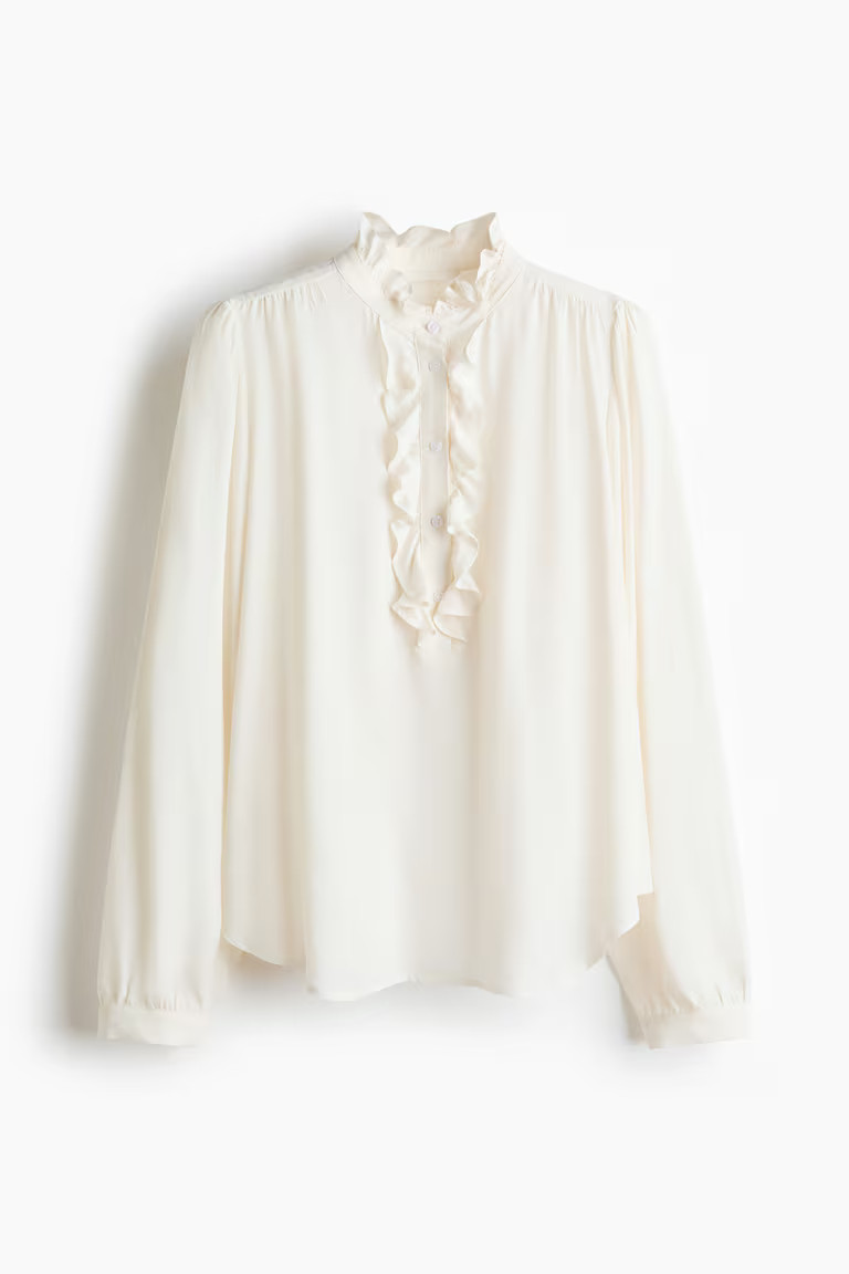 Frill-collared viscose blouse | H&M (UK, MY, IN, SG, PH, TW, HK)