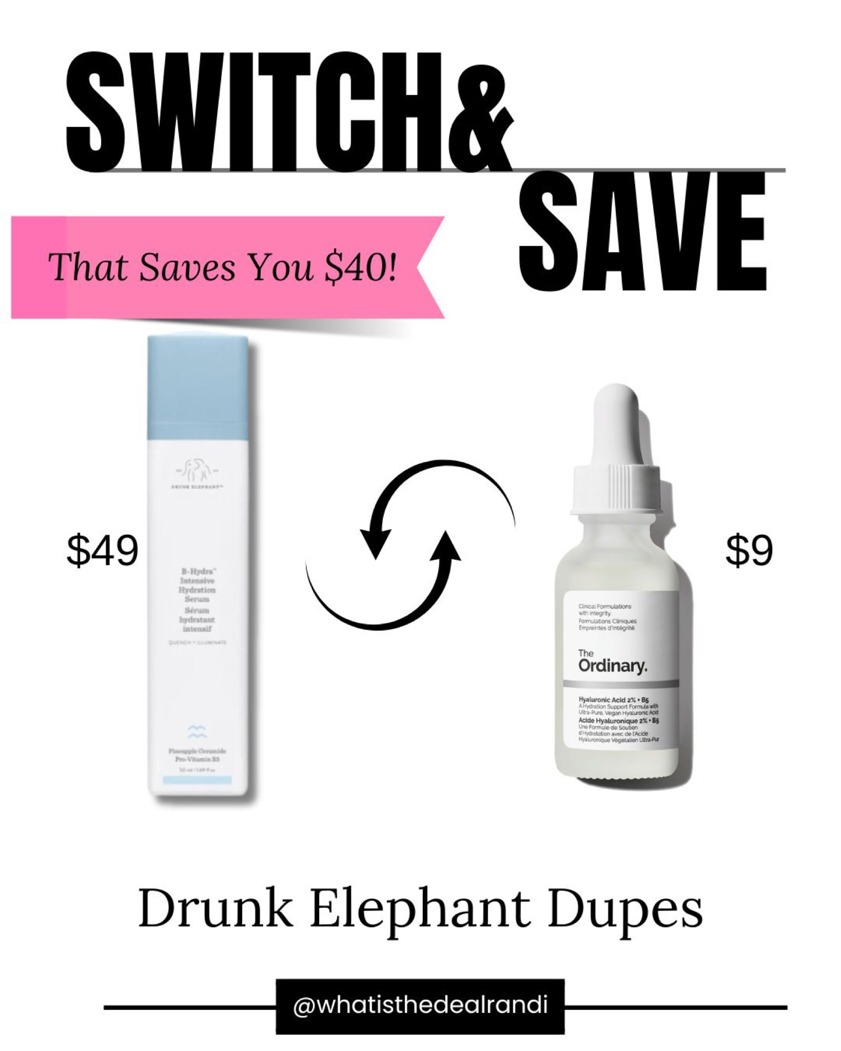 Another great drunk elephant 🐘 b hydra serum dupe! 