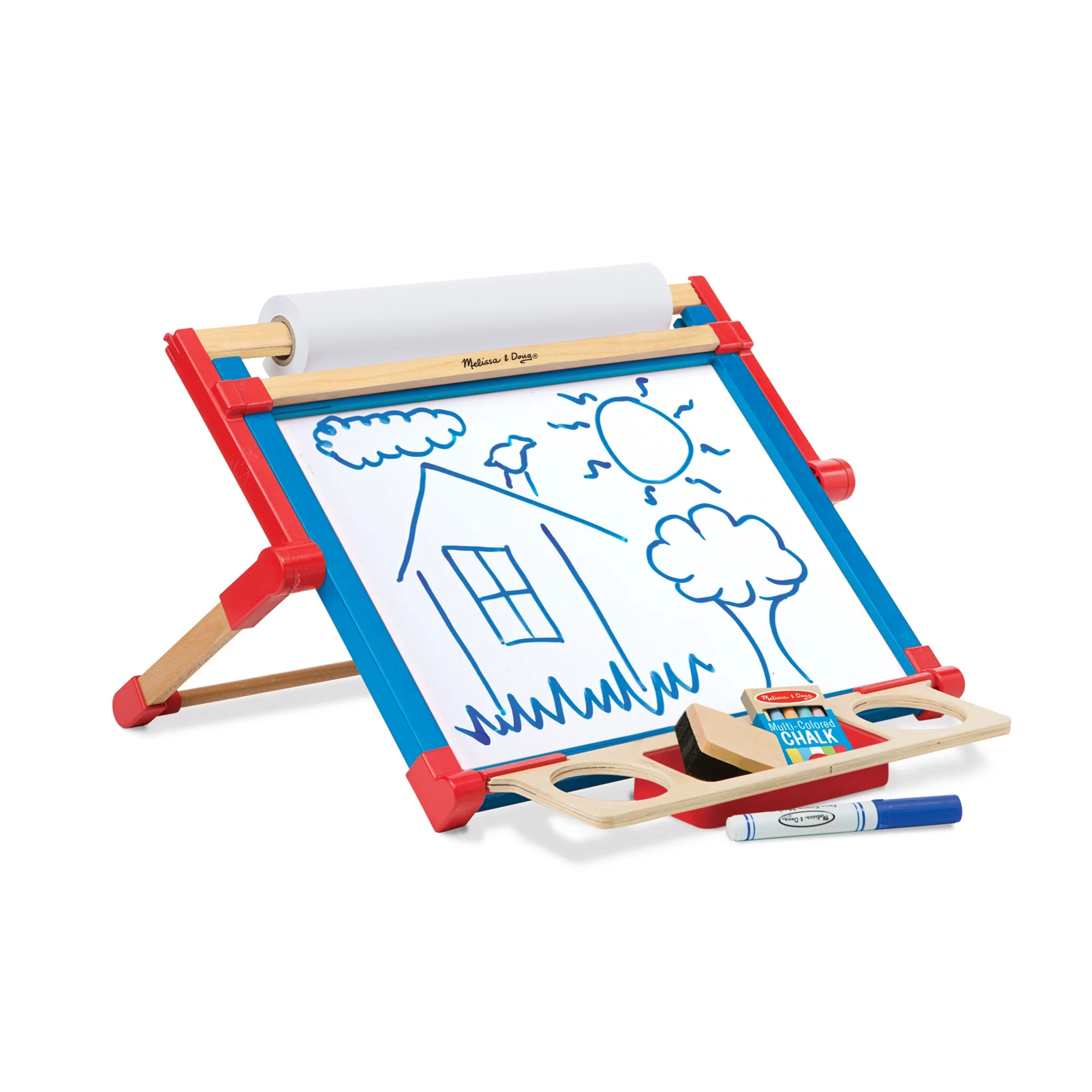 Melissa & Doug Double-Sided Wooden Tabletop Art Easel and Art Supplies | Walmart (US)