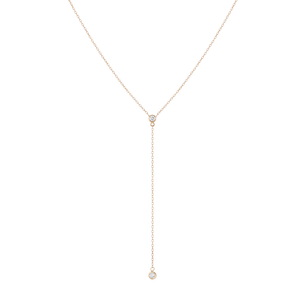 Diamond Bezel Lariat Necklace | AUrate New York