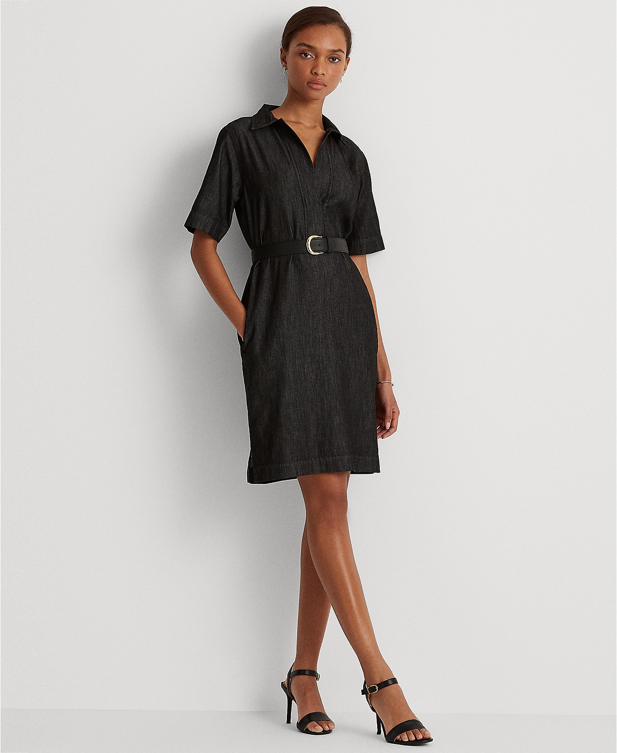 Lauren Ralph Lauren Denim Cotton Shift Dress & Reviews - Dresses - Women - Macy's | Macys (US)