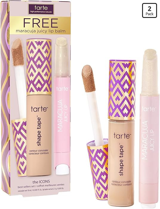 tarte icons shape tape concealer & maracuja juicy lip duo – Full Coverage Concealer for Dark Ci... | Amazon (US)