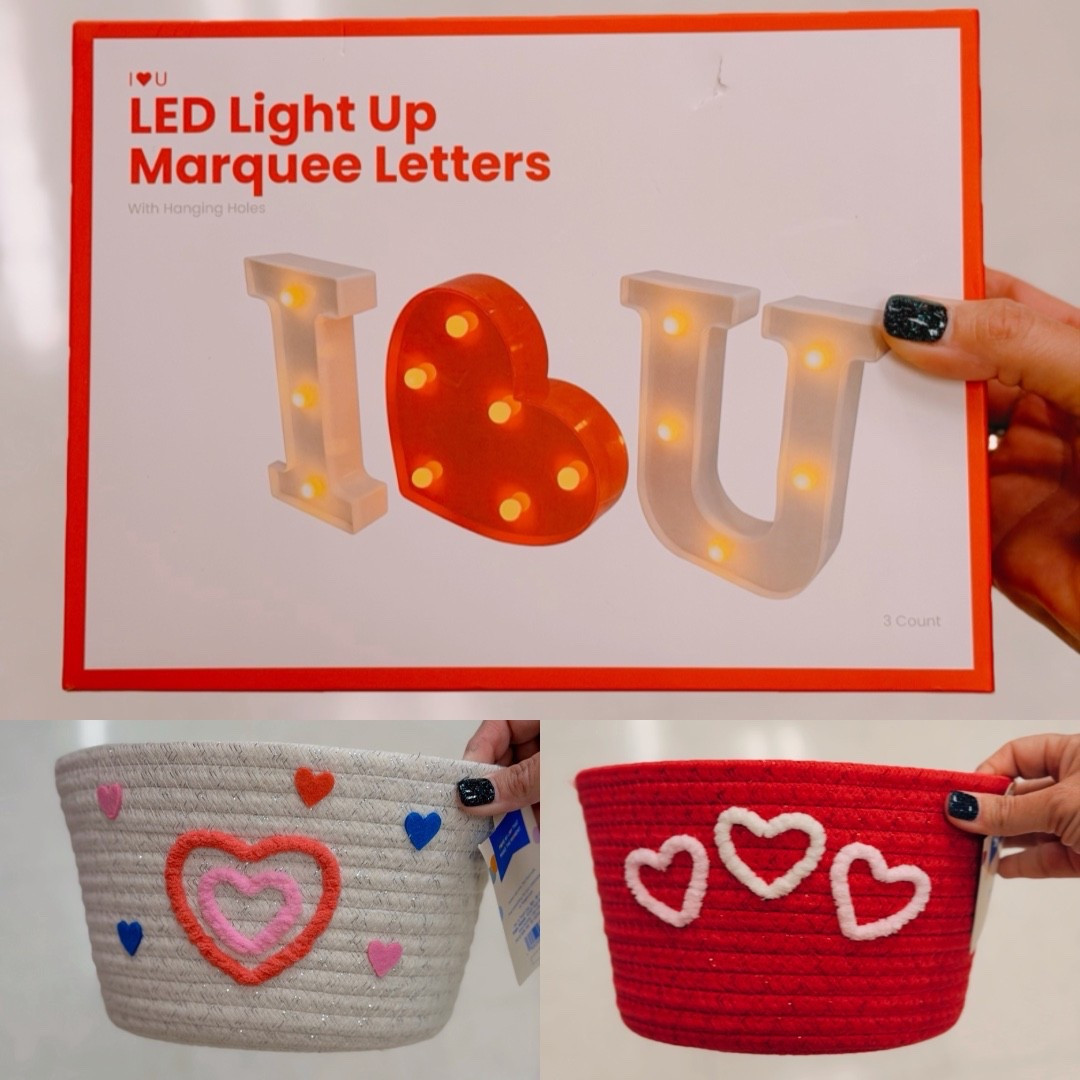 Valentine’s decorating just got so cute 💘✨
These light-up marquee letters paired with the sweetest baskets are the perfect way to add a little glow and charm to your space for Valentine’s Day. Fill them with treats, florals, or cozy goodies and style them on an entry table, shelf, or bedroom dresser 🤍

Run, don’t walk — these are too good 🫶
Found at Target

#TargetFinds #ValentinesDecor #MarqueeLetters #ValentinesVibes #HolidayDecor #CuteHome #SeasonalStyle #InfluencerFinds #DecorInspo

#LTKSeasonal